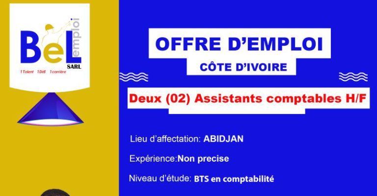 Bel Emploi Recrute Assistants Comptables H F Y A Bara Offres D