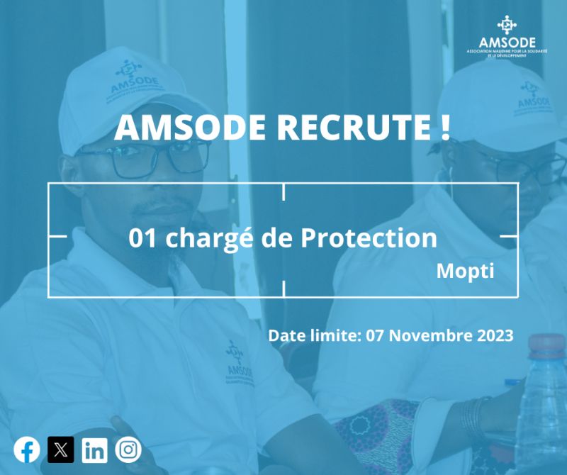 AMSODE RECRUTE 01 CHARGE DE PROTECTION H/F 