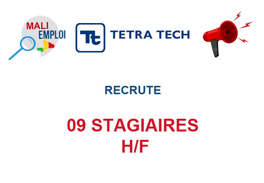 TETRA TECH RECRUTE 09 STAGIAIRES H/F