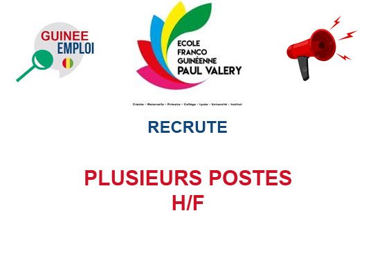ECOLE FRANCO-GUINEENNE RECRUTE PLUSIEUS POSTES H/F
