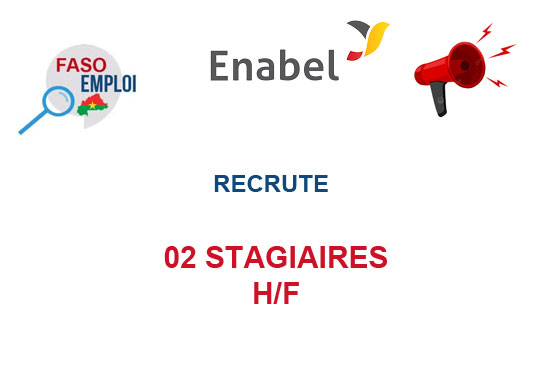 ENABEL BURKINA FASO RECRUTE 02 STAGIAIRES H/F