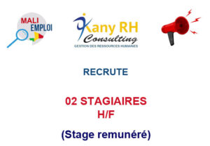 KANY RH RECRUTE 02 STAGIAIRES H/F