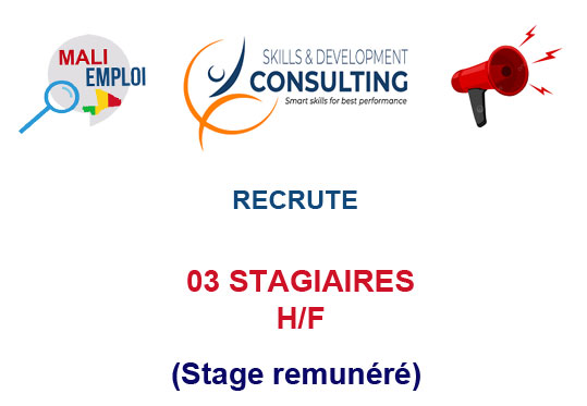 SKILLS & DEVELOPMENT RECRUTE 03 STAGIAIRES H/F
