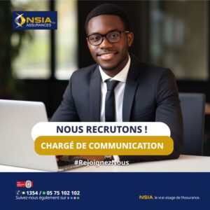 NSIA ASSURANCES RECRUTE CHARGE DE COMMUNICATION H/F