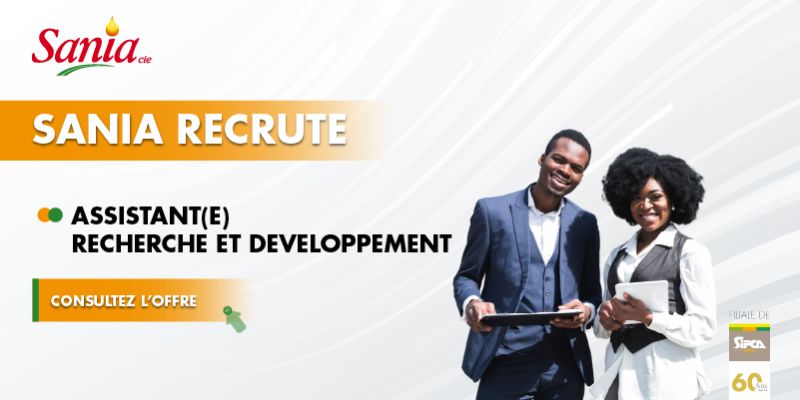 SANIA RECRUTE ASSISTANT RECHERCHE ET DEVELOPPEMENT H/F