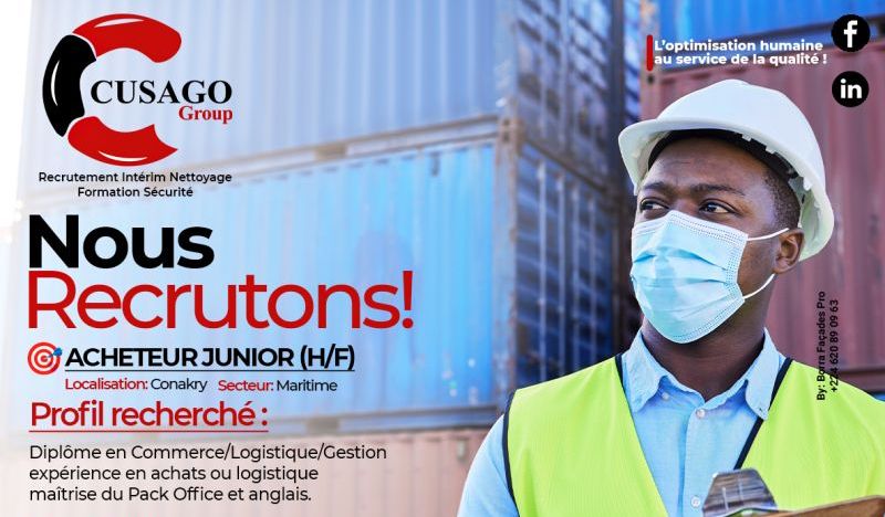 CUSAGO GROUP RECRUTE ACHETEUR JUNIOR H/F