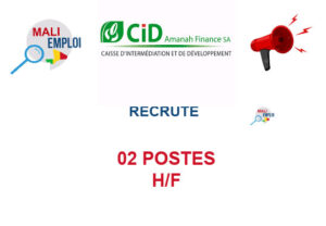 CID AMANAH FINANCE S.A RECRUTE 02 POSTES H/F 02-PO