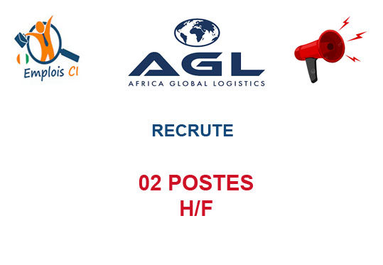 AGL COTE D'IVOIRE RECRUTE 02 POSTES H/F