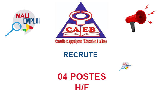 ONG CAEB MALI RECRUTE 04 POSTES H/F
