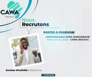 CAWA RECRUTE RESPONSABLE DE ZONE H/F 1765474780404