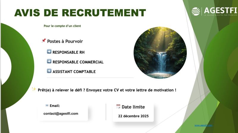 AGESTFI GUINEE RECRUTE 03 POSTES H/F 