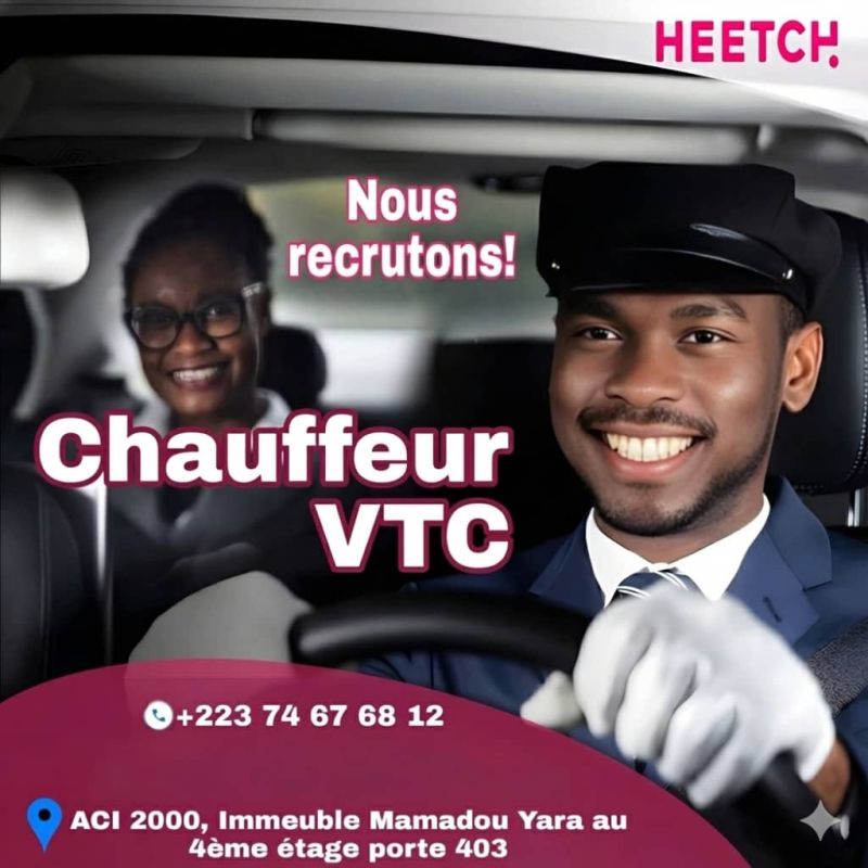 HEETCH MALI RECRUTE CHAUFFEUR VTC H/F 