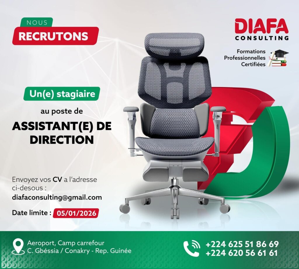 DIAFA CONSULTING RECRUTE STAGIAIRE ASSISTANTE DE DIRECTION H/F