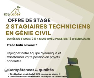 ECO2LODGY RECRUTE 02 STAGIAIRES TECHNICIENS EN GENIE CIVIL H/F 599957678_122194839800333356_3066060857003327023_n