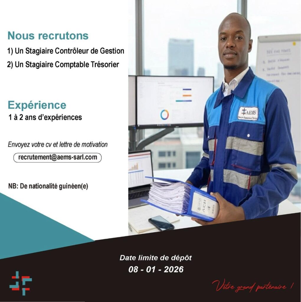 AEMS SARL RECRUTE 02 STAGIAIRES H/F 