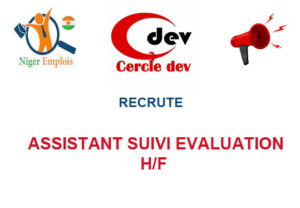 ONG CERCLE DEV RECRUTE ASSISTANT SUIVI EVALUATION H/F ASMEA