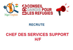 DRC NIGER RECRUTE CHEF DES SERVICES SUPPORT H/F