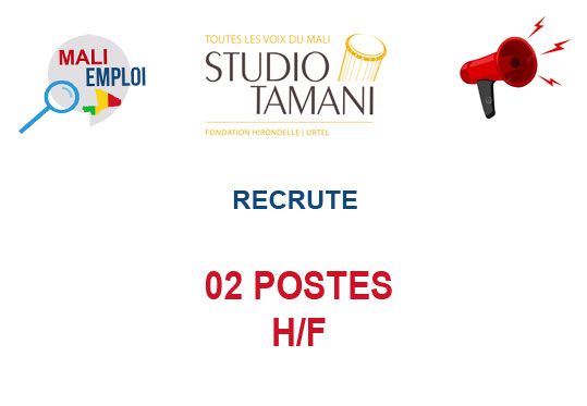 STUDIO TAMANI RECRUTE 02 POSTES H/F