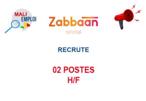 ZABBAAN RECRUTE 02 POSTES H/F 02-POS