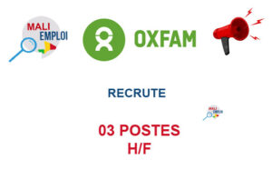 OXFAM MALI RECRUTE 03 POSTES H/F