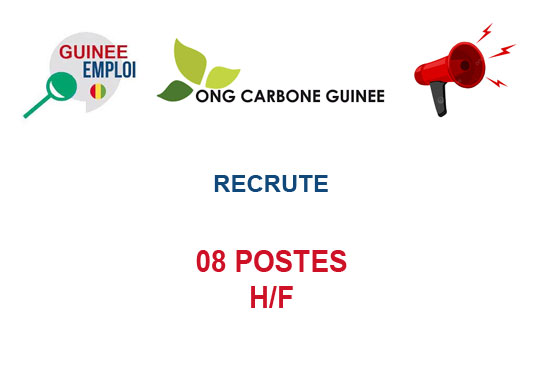 ONG CARBONE GUINEE RECRUTE PLUSIEURS POSTES H/F