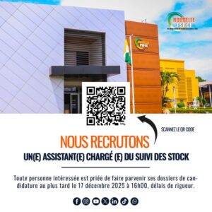 LA NOUVELLE PSP RECRUTE ASSISTANT CHARGE DU SUIVI DES STOCKS H/F