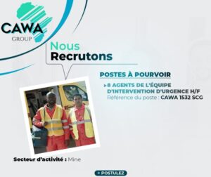 CAWA RECRUTE 08 AGENTS DE L'EQUIPE D'INTERVENTION D'URGENCE H/F 1767783774837