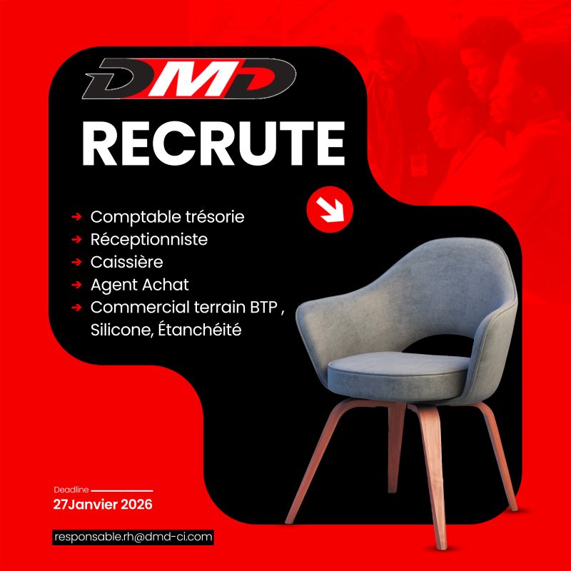 DMD CI RECRUTE PLUSIEURS POSTES H/F 