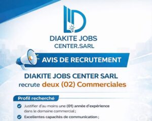 DIAKITE JOBS CENTER RECRUTE 02 COMMERCIALES H/F 1769430815721