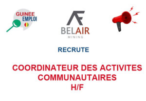 BEL AIR MINING RECRUTE COORDINATEUR DES RELATIONS COMMUNAUTAIRES H/F COORD