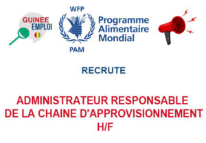 PAM GUINEE RECRUTE ADMINISTRATEUR RESPONSABLE DE LA CHAINE D'APPROVISIONNEMENT H/F