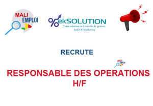 EKSOLUTION RECRUTE RESPONSABLE DES OPERATIONS H/F RESOP