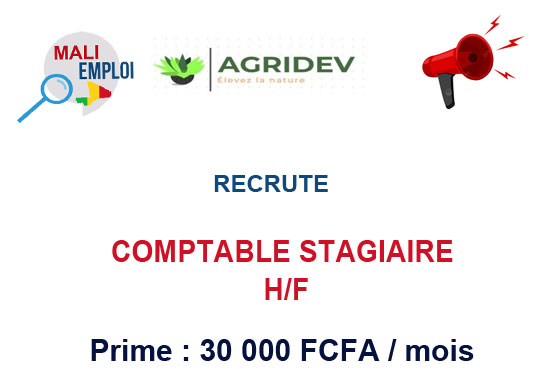 AGRIDEV MALI RECRUTE COMPTABLE STAGIAIRE H/F