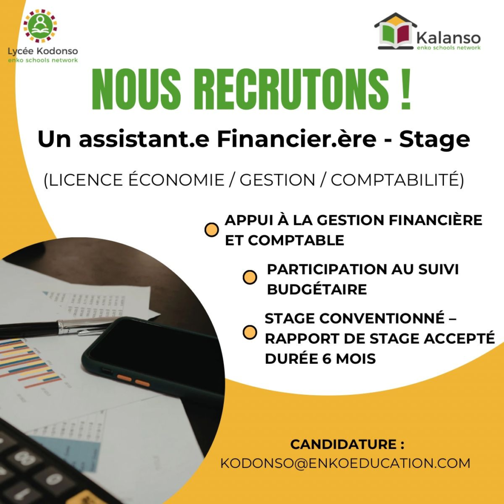 LYCEE KODONSO RECRUTE 02 POSTES H/F