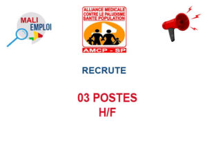 AMCP-SP/ALIMA RECRUTE 03 POSTES H/F