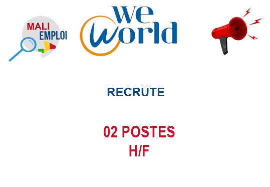 ONG WE WORLD MALI RECRUTE 02 POSTES H/F