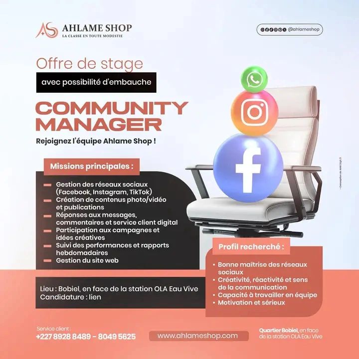 AHLAME SHOP RECRUTE 02 STAGIAIRES H/F 