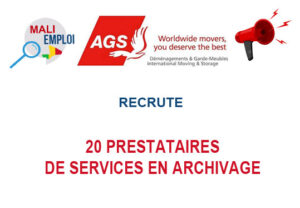 AGS MALI RECRUTE 20 PRESTATAIRES DE SERVICES EN ARCHIVAGE