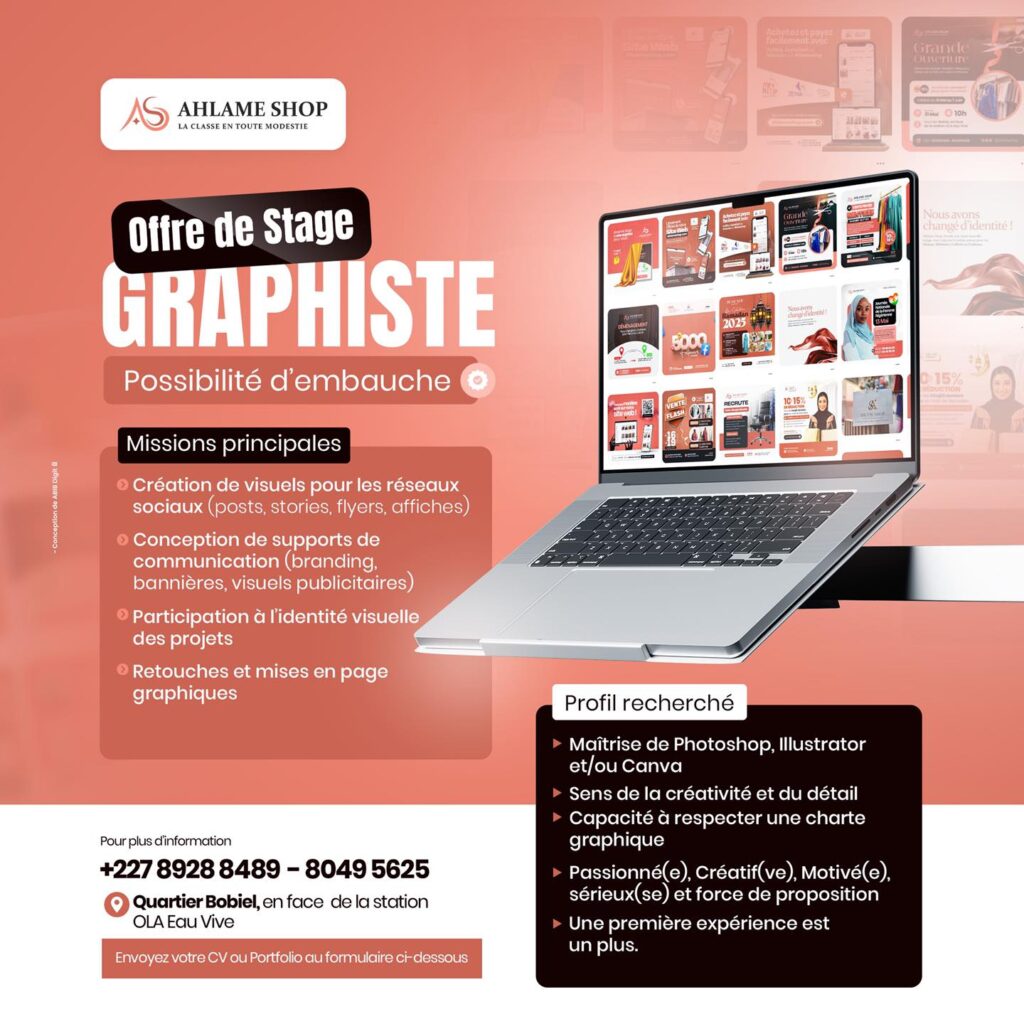 AHLAME SHOP RECRUTE 02 STAGIAIRES H/F 