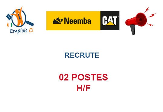 NEEMBA CI RECRUTE 02 POSTES H/F
