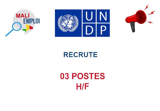 PNUD MALI RECRUTEMENT 2026 : 03 POSTES H/F