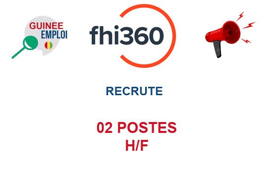 FHI GUINEE RECRUTE 02 POSTES H/F