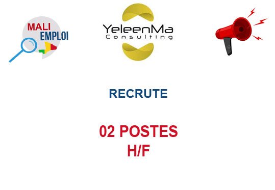 YELEENMA CONSULTING RECRUTE 02 POSTES H/F