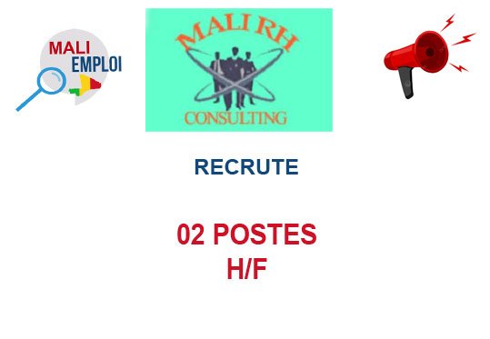 MALI RH CONSULTING RECRUTE 02 POSTES H/F
