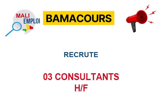 BAMACOURS RECRUTE 03 CONSULTANTS H/F