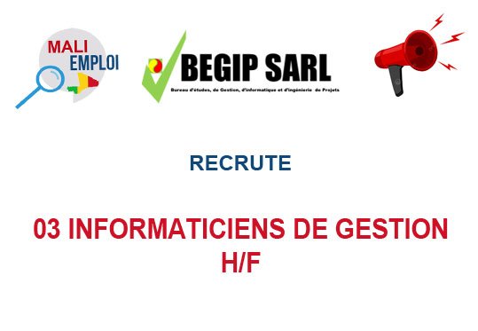 LE CABINET BEGIP RECRUTE 03 INFORMATICIENS DE GESTION H/F