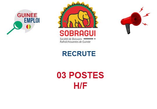SOBRAGUI RECRUTE 03 POSTES H/F