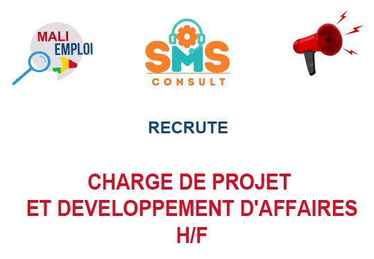 SMS CONSULT MALI RECRUTE CHARGE DE PROJET ET DEVELOPPEMENT D'AFFAIRES H/F