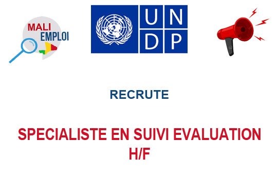 PNUD MALI RECRUTE SPECIALISTE EN SUIVI EVALUATION H/F