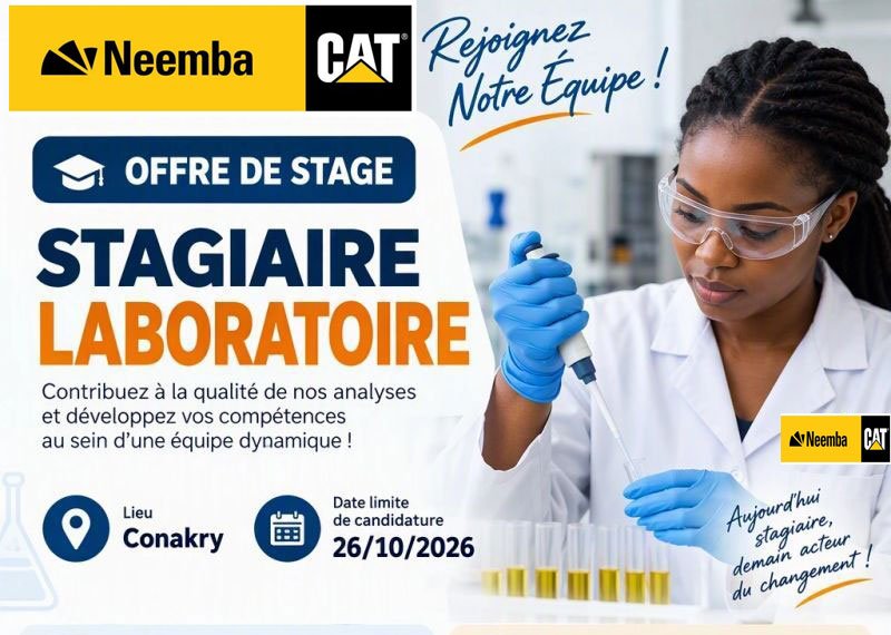 NEEMBA GUINEE RECRUTE STAGIAIRE LABORATOIRE H/F